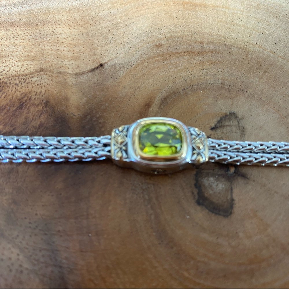 John Medeiros Double Strand Peridot Bracelet Noveau Collection Retail $250